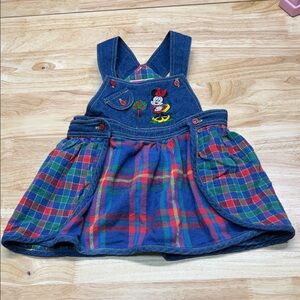 Disneys Mickey Plaid 3T toddler girls overall dress